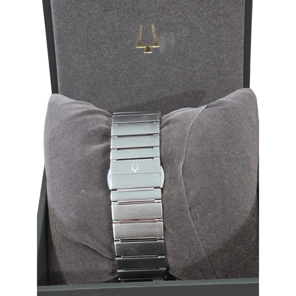 Bulova Precision Chronograph Men's Watch Stainless Steel Black Dial w/ Box - Picture 5 of 10
